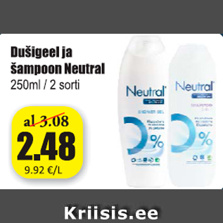 Allahindlus - Dušigeel ja šampoon Neutral