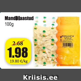 Allahindlus - Mandlilaastud 100 g