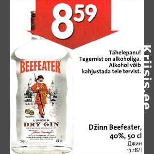 Allahindlus - Džinn Beefeater,