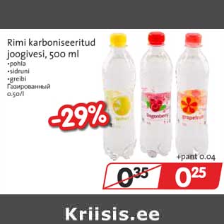 Allahindlus - Rimi karboniseeritud joogivesi,