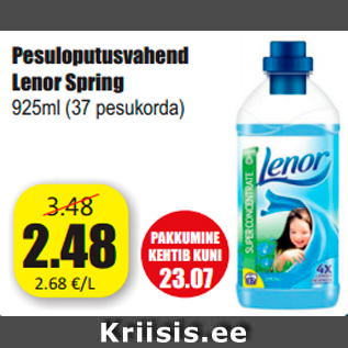Скидка - Кондиционер для белья Lenor Spring