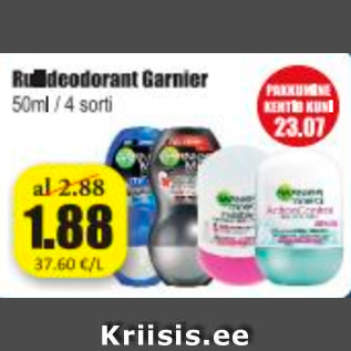 Allahindlus - Rulldeodorant Garnier