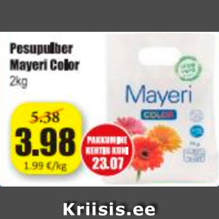 Allahindlus - Pesupulber Mayeri Color 2 kg