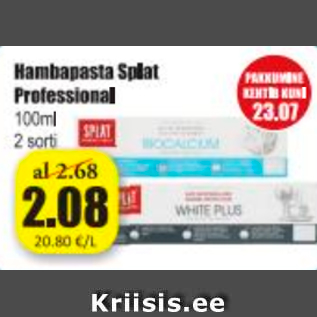 Allahindlus - Hambapasta Splat Professional