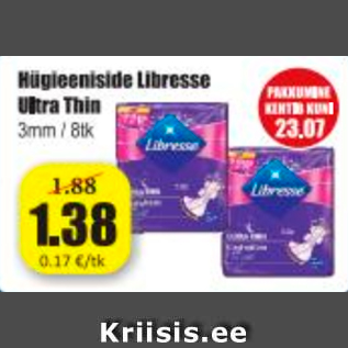 Скидка - Гигиенические прокладки Libresse Ultra Thin