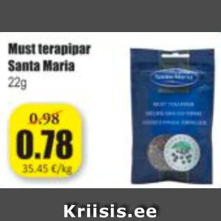 Скидка - Черный перец Santa Maria 22 г