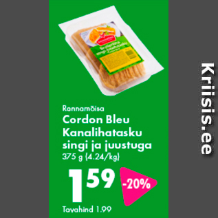 Allahindlus - Rannamõisa Cordon Bleu Kanalihatasku singi ja juustuga 375 g