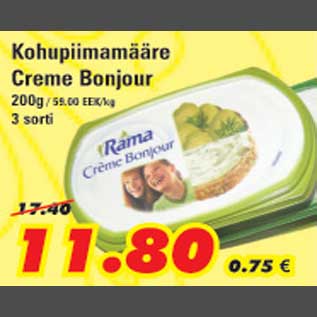 Allahindlus - Kohupiimamääre Creme Bonjour