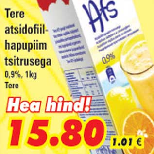 Allahindlus - Tere atsidofiilhapupiim tsitrusega