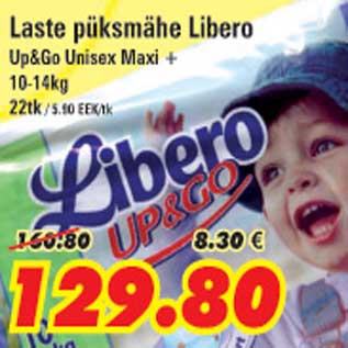 Allahindlus - Laste püksmähe Libero Up&Go Unisex Maxi+