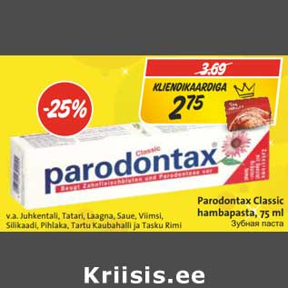 Allahindlus - Parodontax Classic hambapasta, 75 ml
