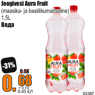 Allahindlus - Joogivesi Aura Fruit
