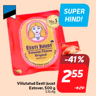 Allahindlus - Viilutatud Eesti juust Estover, 500 g