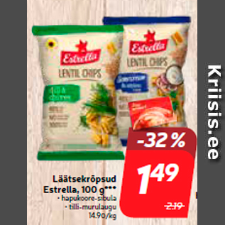 Allahindlus - Läätsekrõpsud Estrella, 100 g***