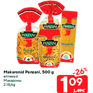 Allahindlus - Makaronid Panzani, 500 g