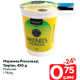 Allahindlus - Majonees Provansaal, Tarplan, 430 g