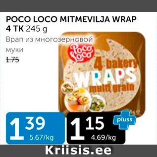 Allahindlus - POCO LOCO MITMEVILJA WRAP 4 TK 245 G