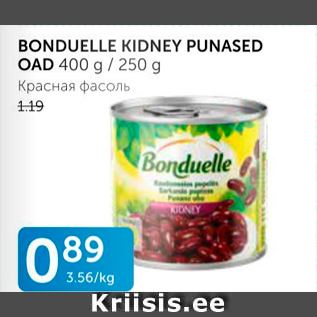 Allahindlus - BONDUELLE KIDNEY PUNASED OAD