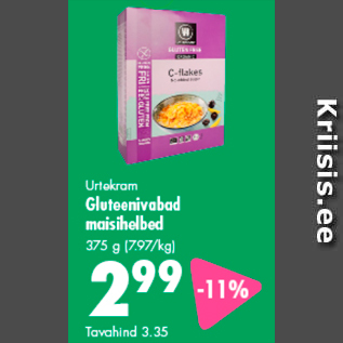 Allahindlus - Urtekram Gluteenivabad maisihelbed 375 g