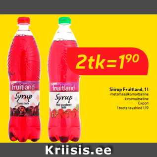 Allahindlus - Siirup Fruitland, 1 l