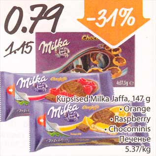 Allahindlus - Küpsised Milka Jaffa, 147 g