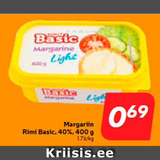 Allahindlus - Margariin Rimi Basic, 40%, 400 g