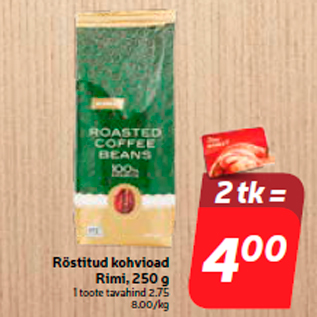 Allahindlus - Röstitud kohvioad Rimi, 250 g