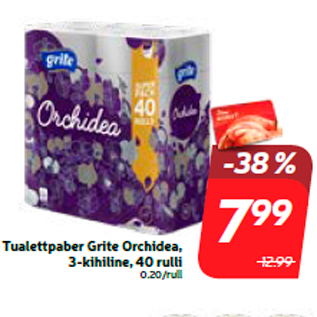 Скидка - Туалетная бумага Grite Orchidea, 3-х слойный, 40 рулонов