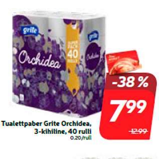 Allahindlus - Tualettpaber Grite Orchidea, 3-kihiline, 40 rulli