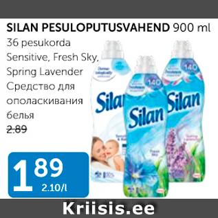 Allahindlus - SILAN PESULOPUTUSVAHEND 900 ml