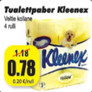 Скидка - Туалетная бумага Kleenex 4 рулона