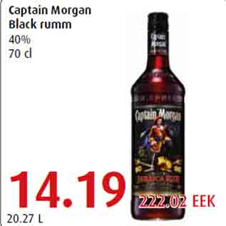 Allahindlus - Captain Morgan Black rumm 40% 70 cl