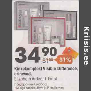 Allahindlus - Kinkekomplekt Visible Difference, erinevad, Elizabeth Arden, 1 kmpl