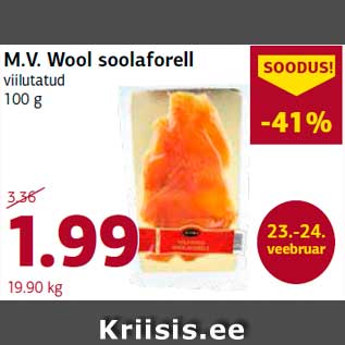 Allahindlus - M.V. Wool soolaforell