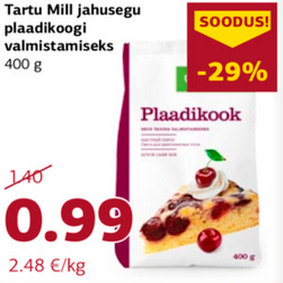 Allahindlus - Tartu Mill jahusegu plaadikoogi valmistamiseks 400 g