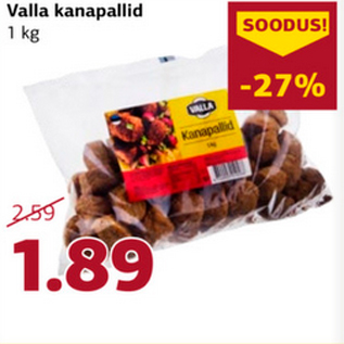 Allahindlus - Valla kanapallid 1 kg