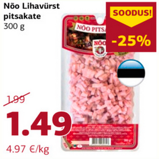 Allahindlus - Nõo Lihavürst pitsakate 300 g