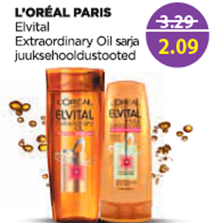 Allahindlus - L´OREAL PARIS ELVITAL eXTRAORDINARY OIL SARJA JUUKSEHOOLDUSTOOTED