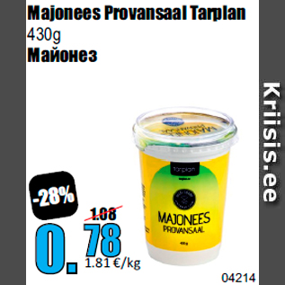 Allahindlus - Majonees Provansaal Tarplan 430g