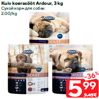 Allahindlus - Kuiv koerasööt Ardour, 3 kg