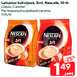 Allahindlus - Lahustuv kohvijook, 3in1, Nescafe, 10 tk