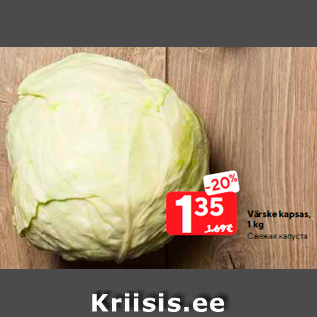 Allahindlus - Värske kapsas, 1 kg