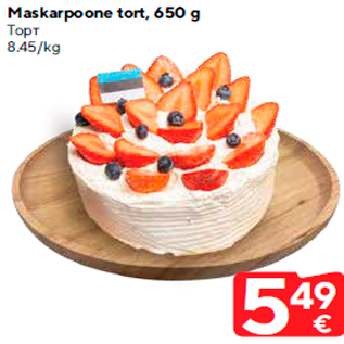 Allahindlus - Maskarpoone tort, 650 g