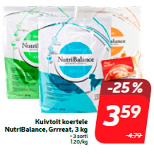 Allahindlus - Kuivtoit koertele NutriBalance, Grrreat, 3 kg