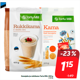 Allahindlus - Kamajahu ja rukkikama Tartu Mill, 400 g