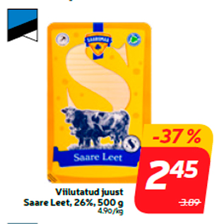 Allahindlus - Viilutatud juust Saare Leet, 26%, 500 g