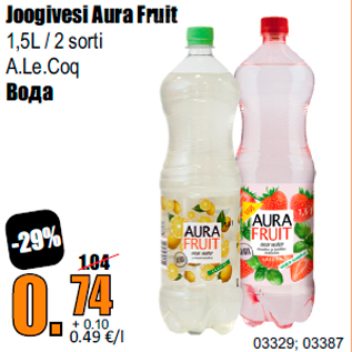 Allahindlus - Joogivesi Aura Fruit