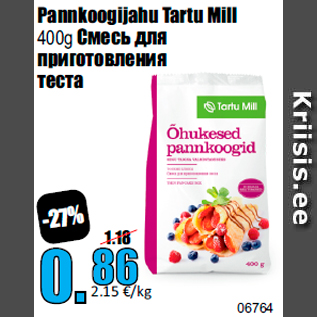 Allahindlus - Pannkoogijahu Tartu Mill 400g