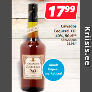 Allahindlus - Calvados Coquerel XO, 40%, 50 cl**