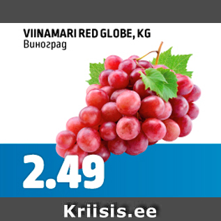 Allahindlus - VIINAMARI RED GLOBE, KG